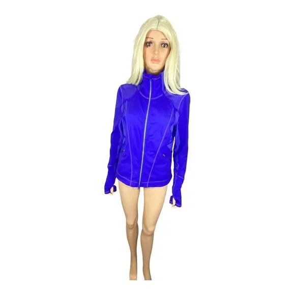 Zella Double Mesh Workout Track Jacket Purple size XL Slimming Cooling - Picture 14 of 16